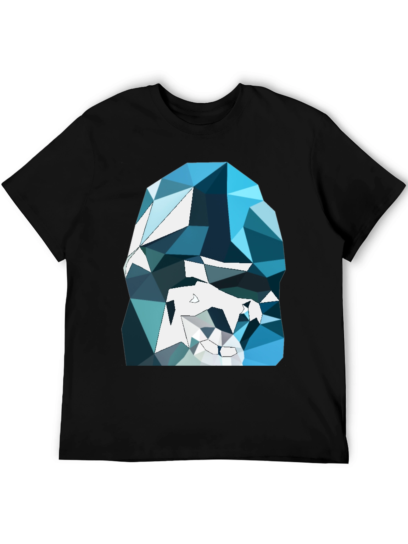 Abstract Geometric Gorilla Graphic Tee - Black
