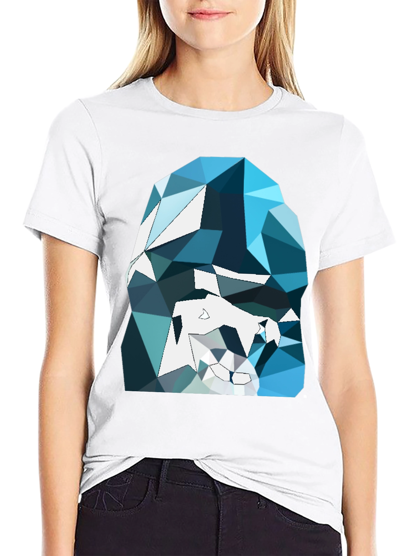 Abstract Geometric Gorilla Graphic Tee - Black