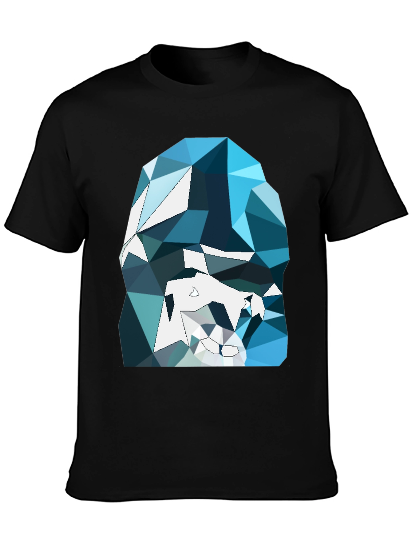 Abstract Geometric Gorilla Graphic Tee - Black