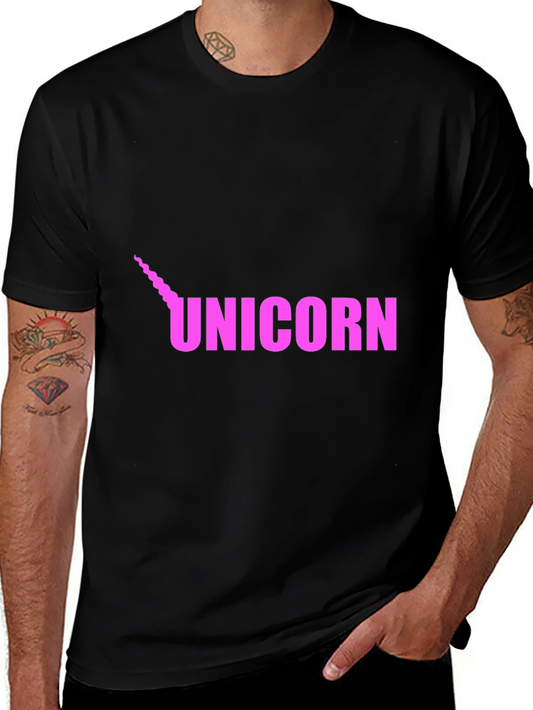 Unicorn Graphic Tee - Pink on Black