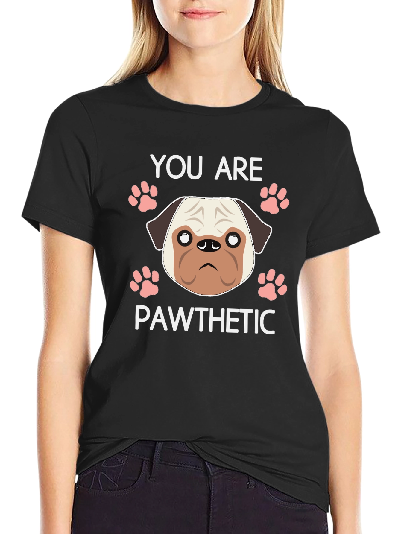 Pawthetic Pug Graphic T-Shirt