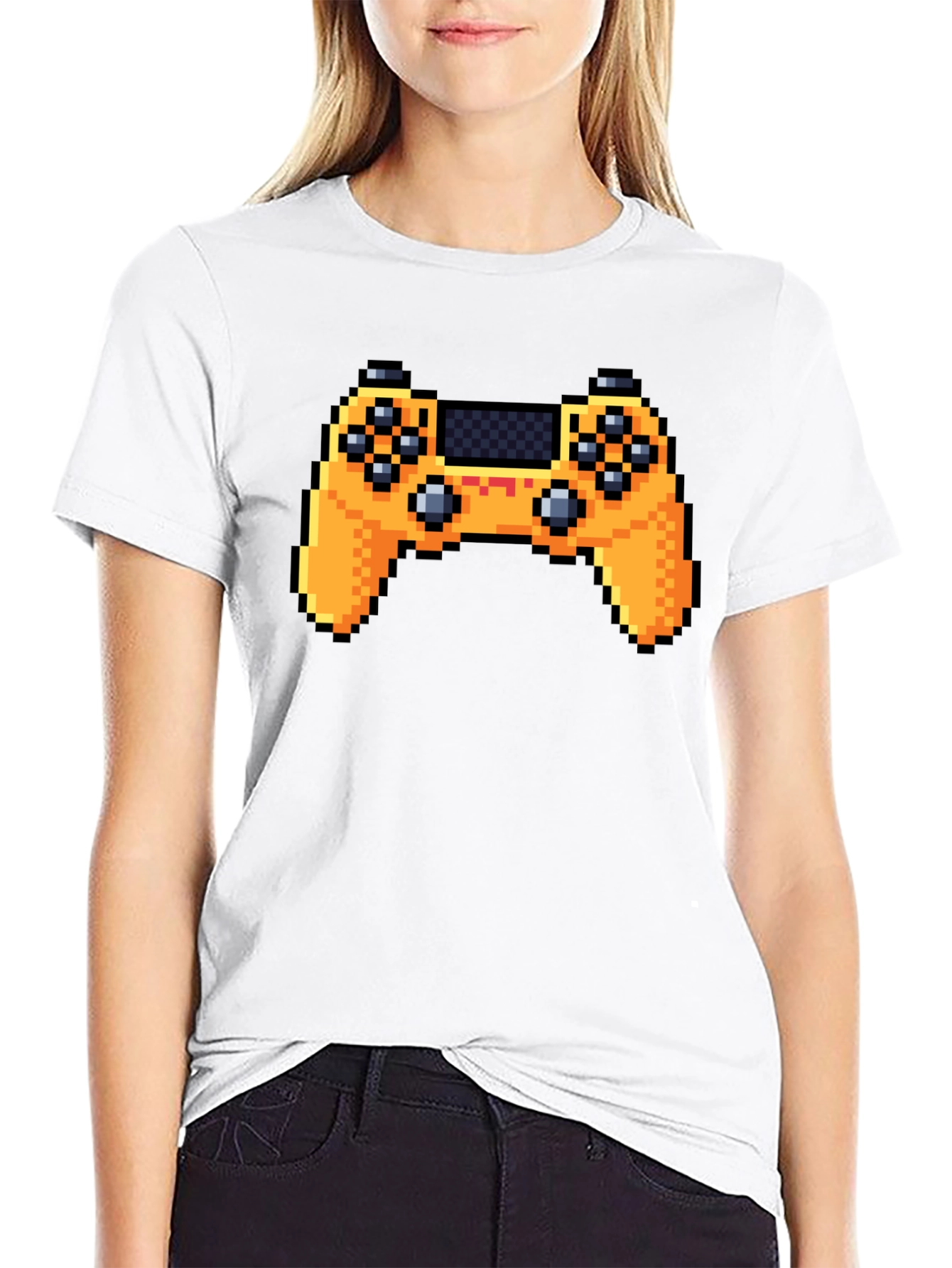 Pixel Game Controller Black T-Shirt