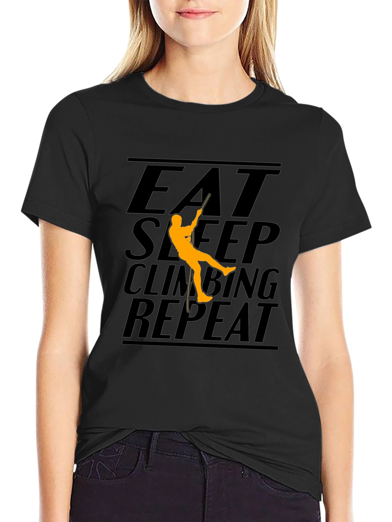 Eat Sleep Climbing Repeat Black T-Shirt