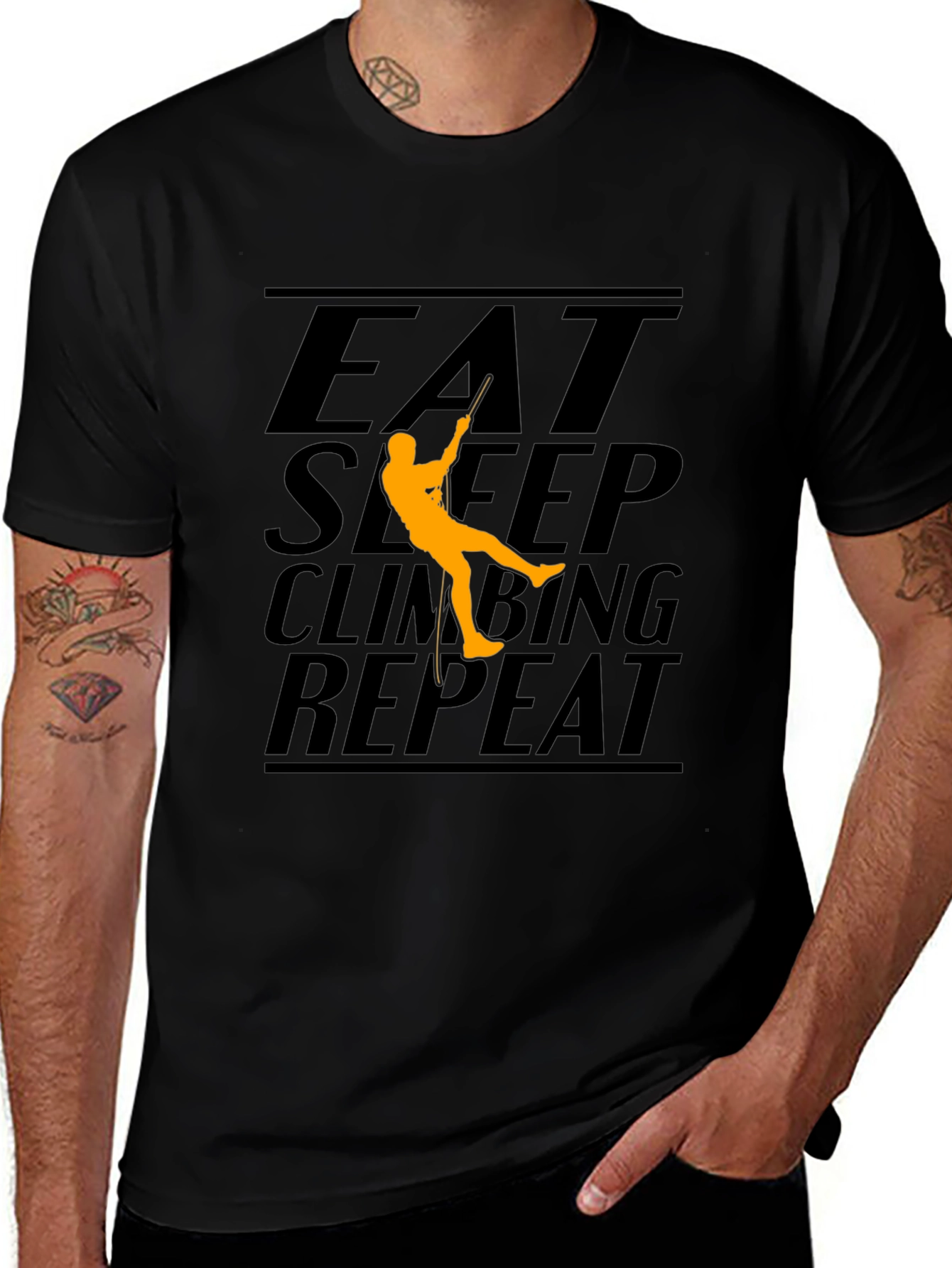 Eat Sleep Climbing Repeat Black T-Shirt