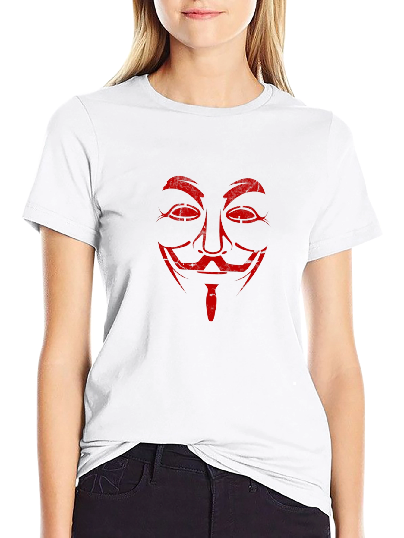 Anonymous Mask Graphic Tee - Black