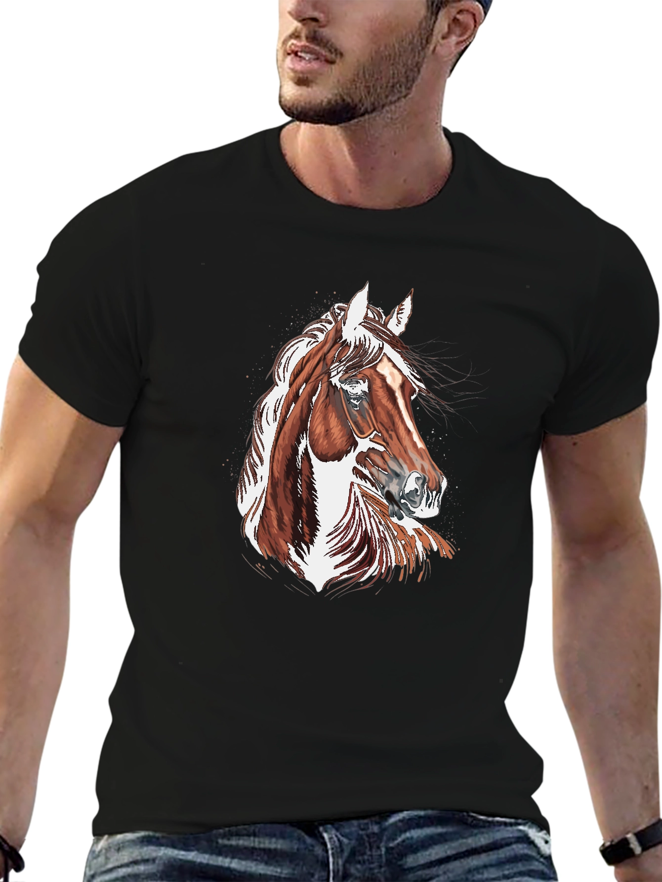 Horse Graphic Black T-Shirt