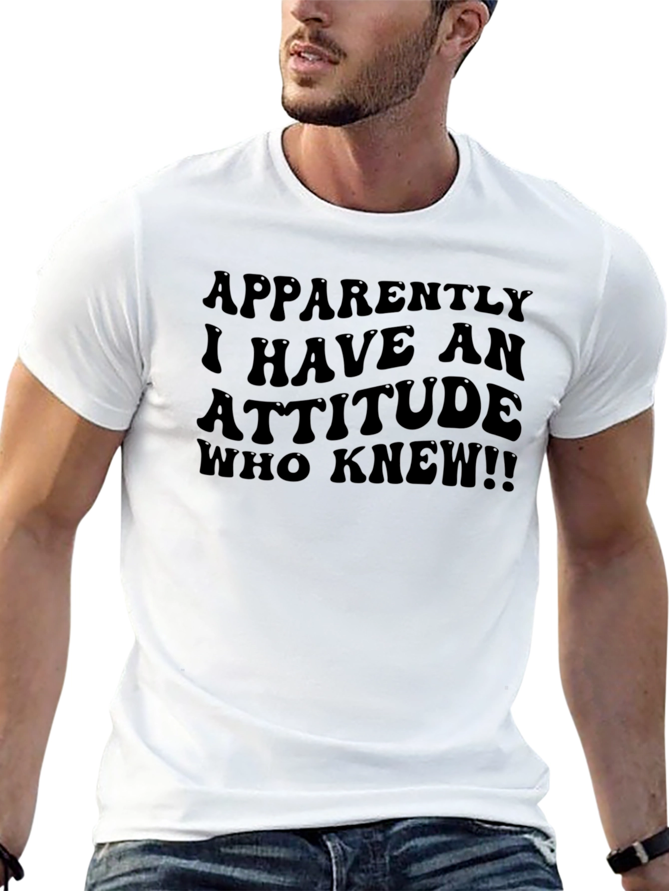 Attitude Tee - Humorous Black Graphic T-Shirt