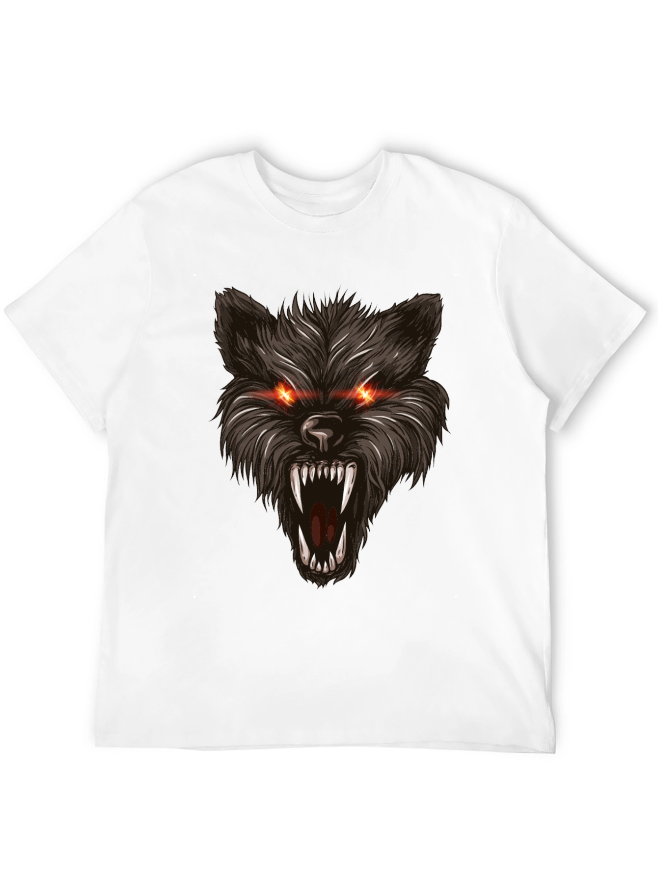 Mens Black Wolf Graphic T-Shirt