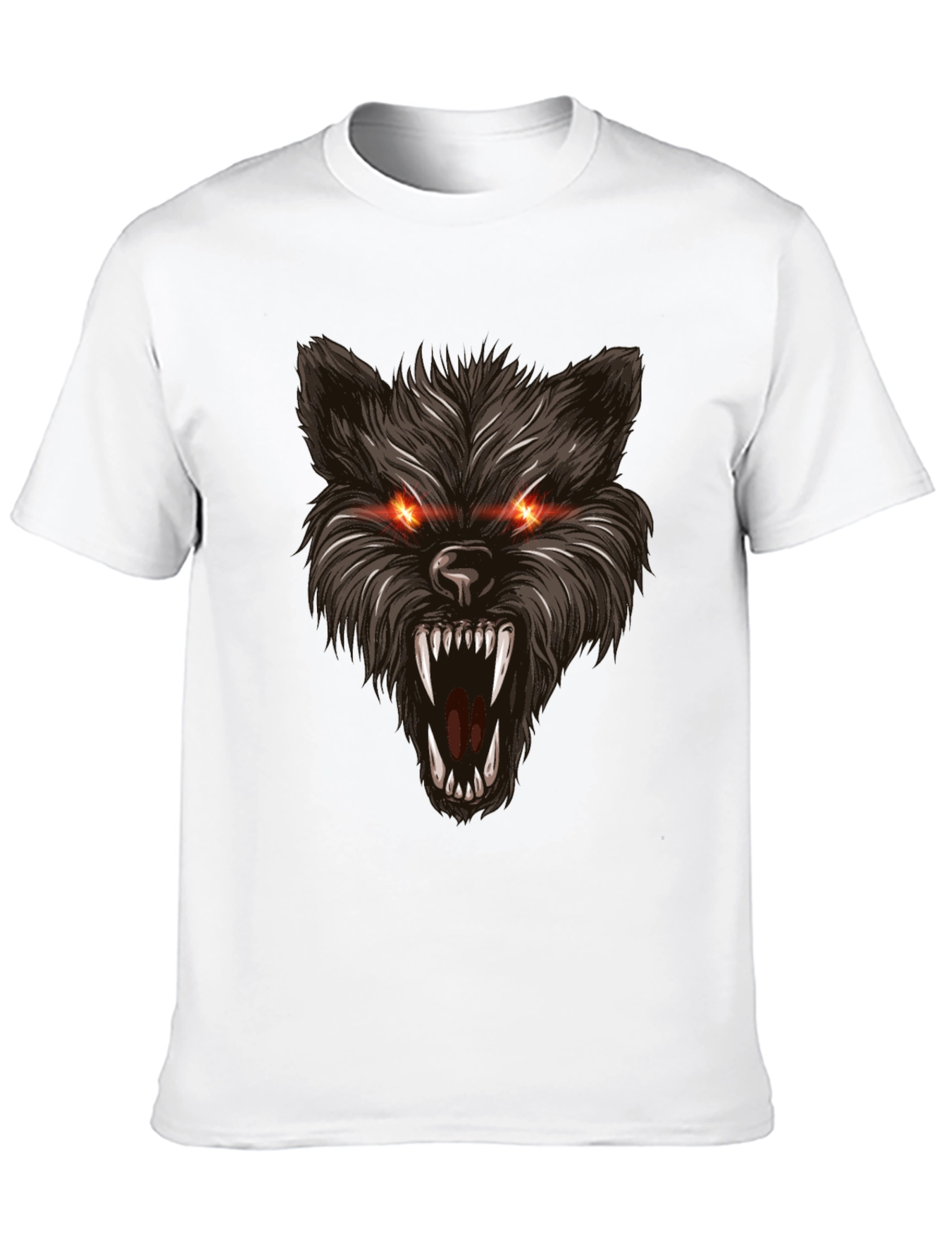 Mens Black Wolf Graphic T-Shirt
