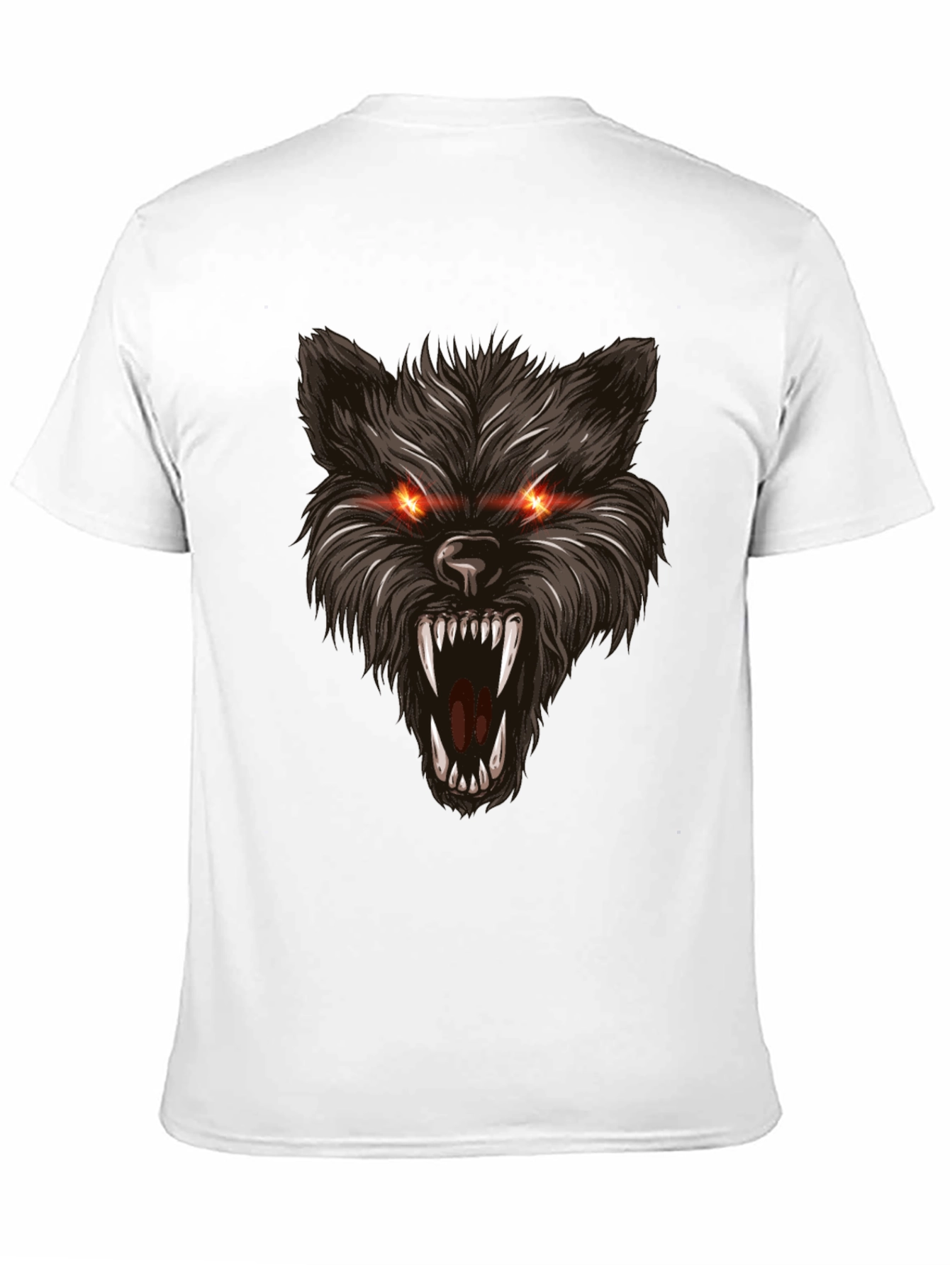 Mens Black Wolf Graphic T-Shirt