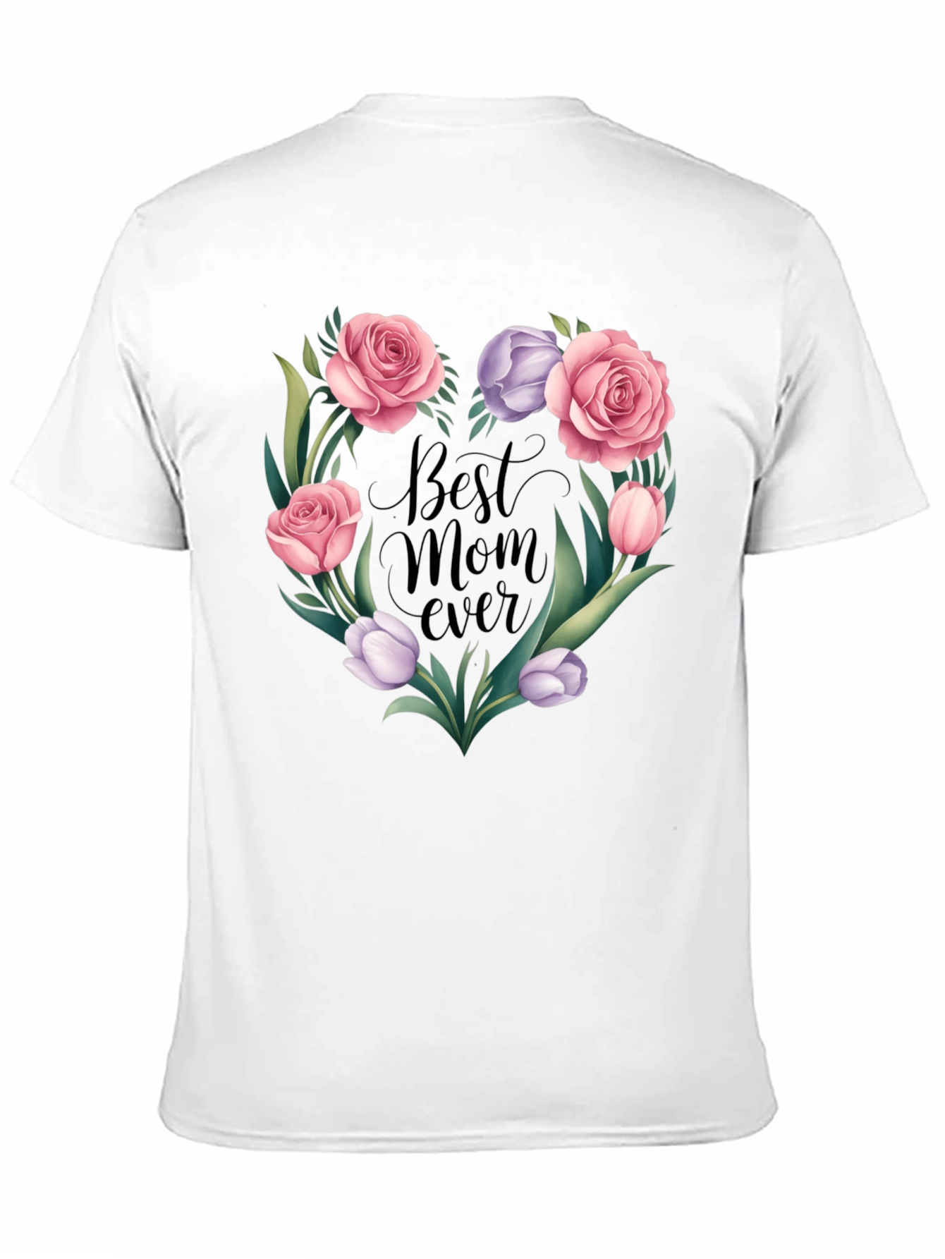 Best Mom Ever Floral Heart Graphic Tee