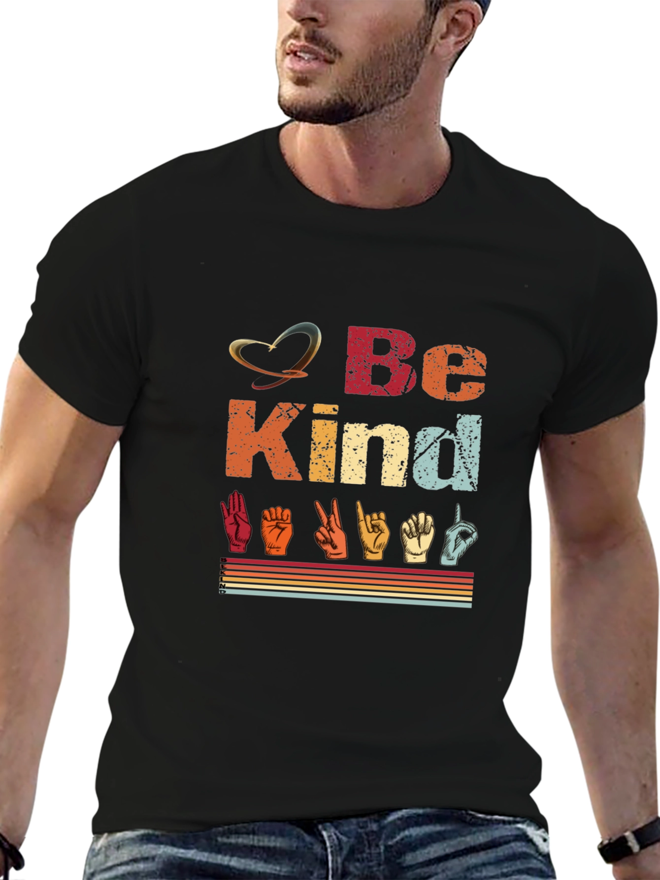 Be Kind ASL T-Shirt - Retro Sign Language