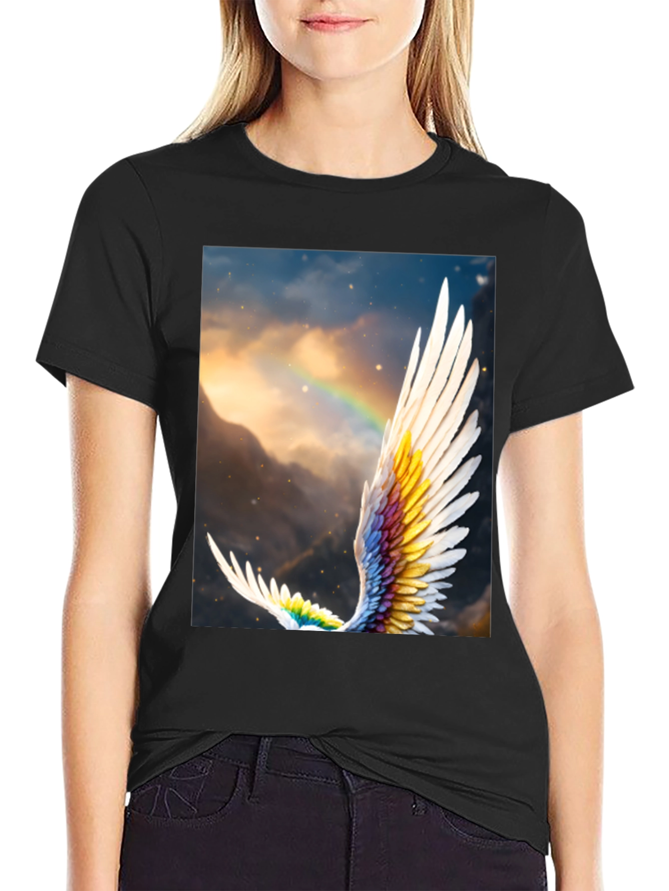 Winged Rainbow T-Shirt - Artistic Nature Tee