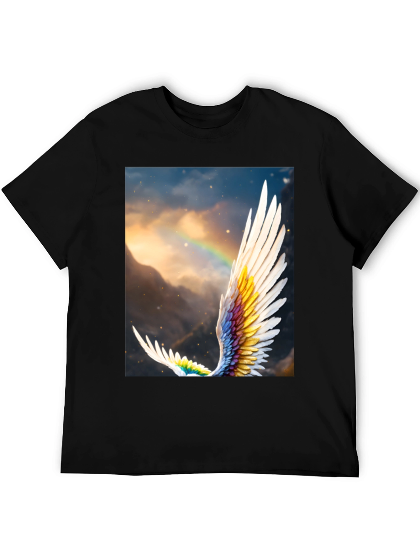 Winged Rainbow T-Shirt - Artistic Nature Tee
