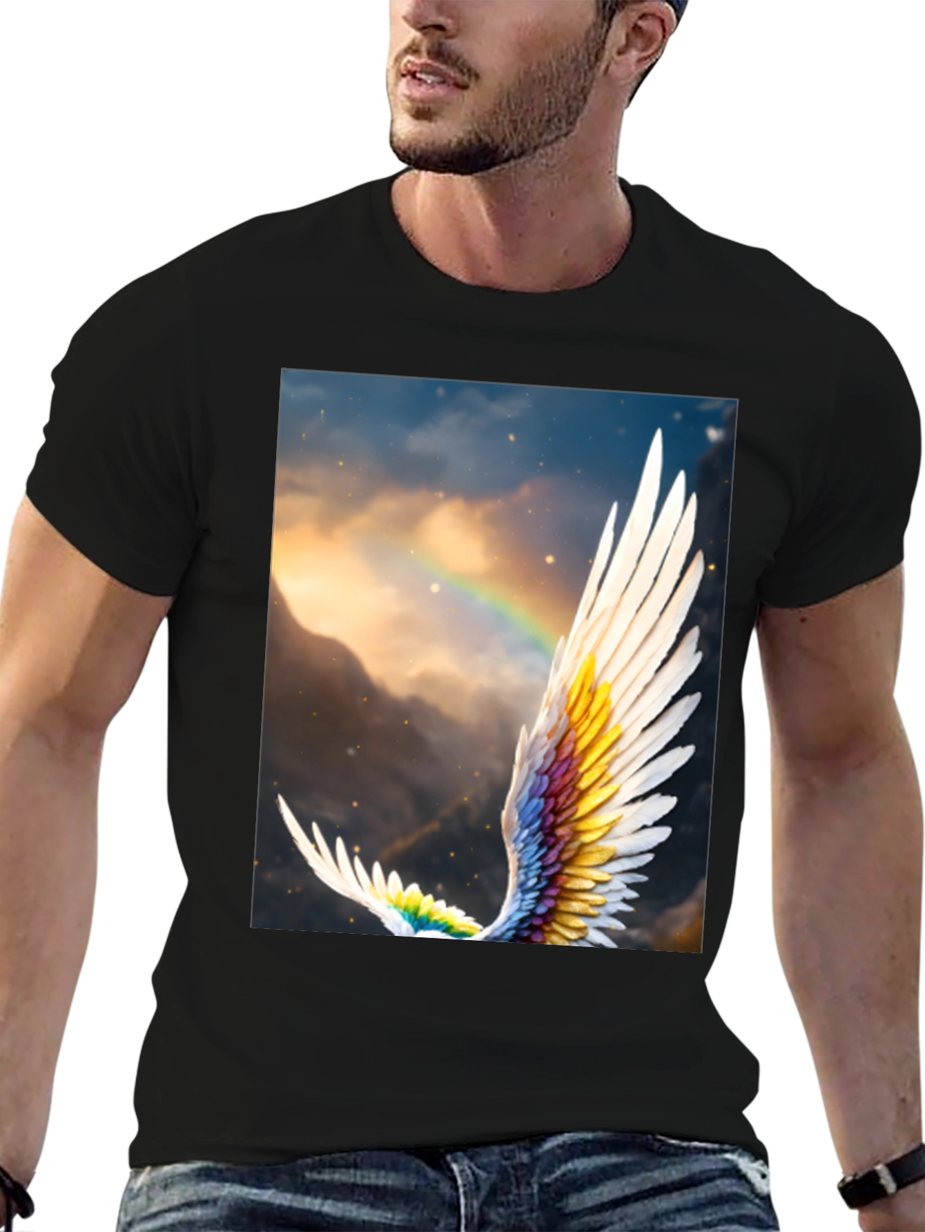 Winged Rainbow T-Shirt - Artistic Nature Tee