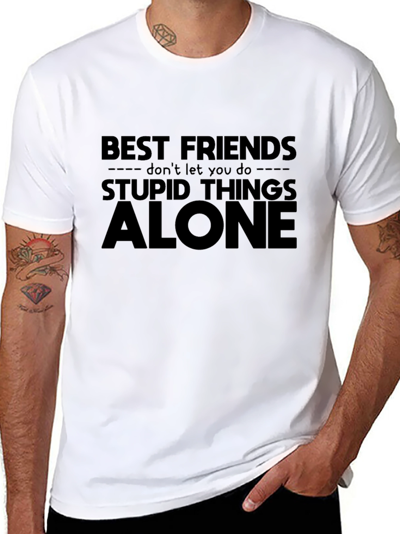 Best Friends Stupid Things T-Shirt - Black
