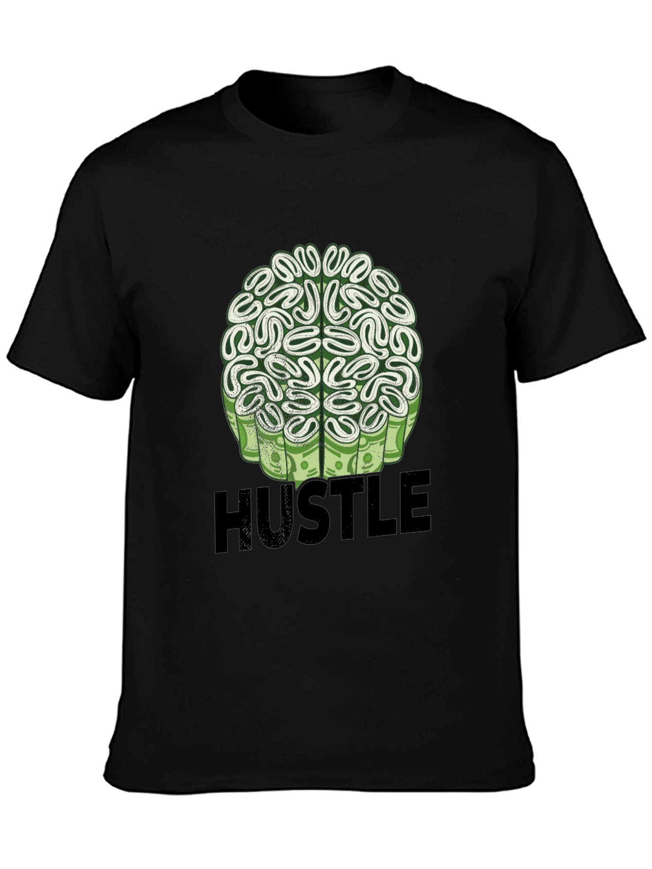 Hustle Brain Black T-Shirt - Money on My Mind