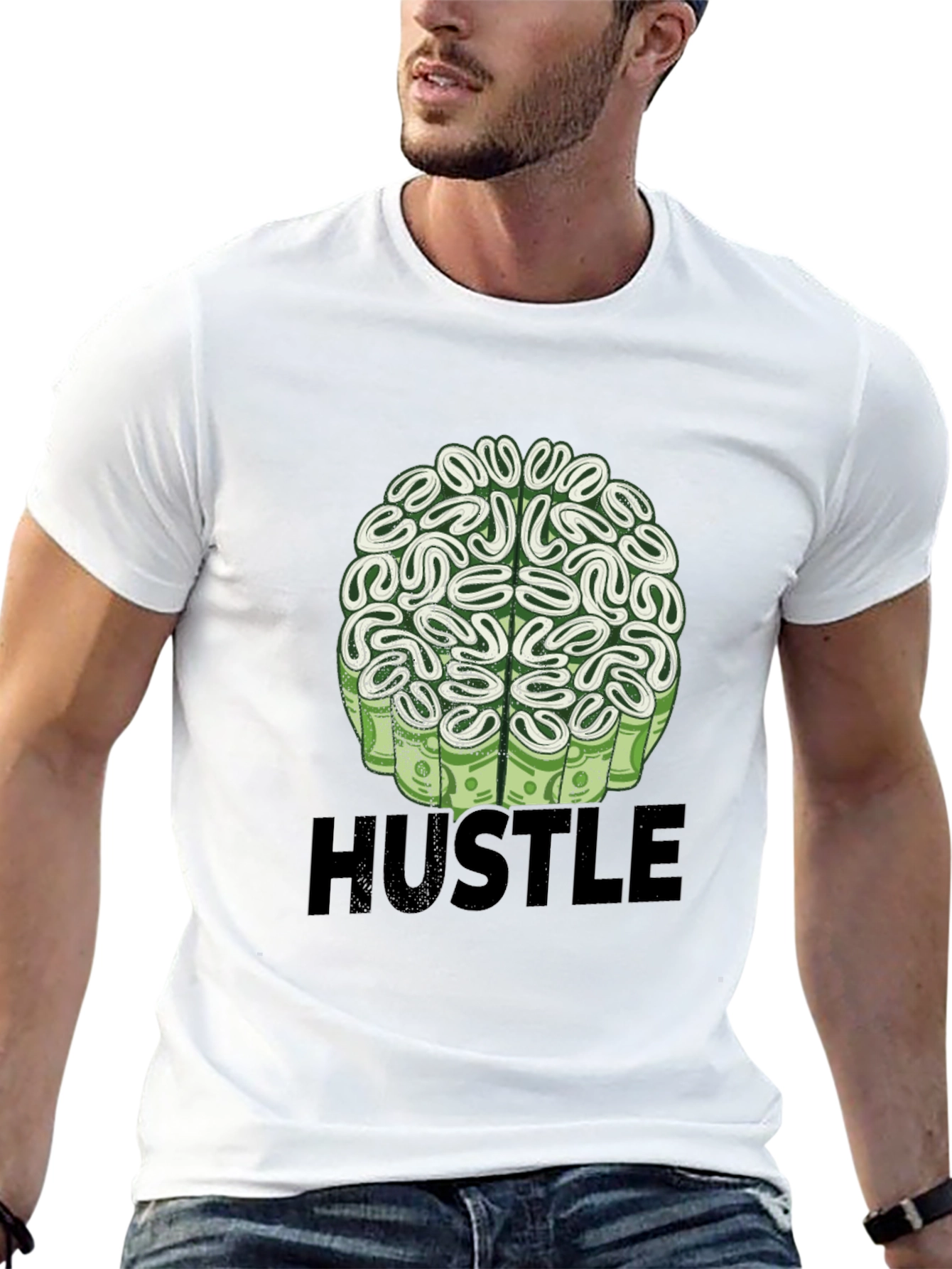 Hustle Brain Black T-Shirt - Money on My Mind