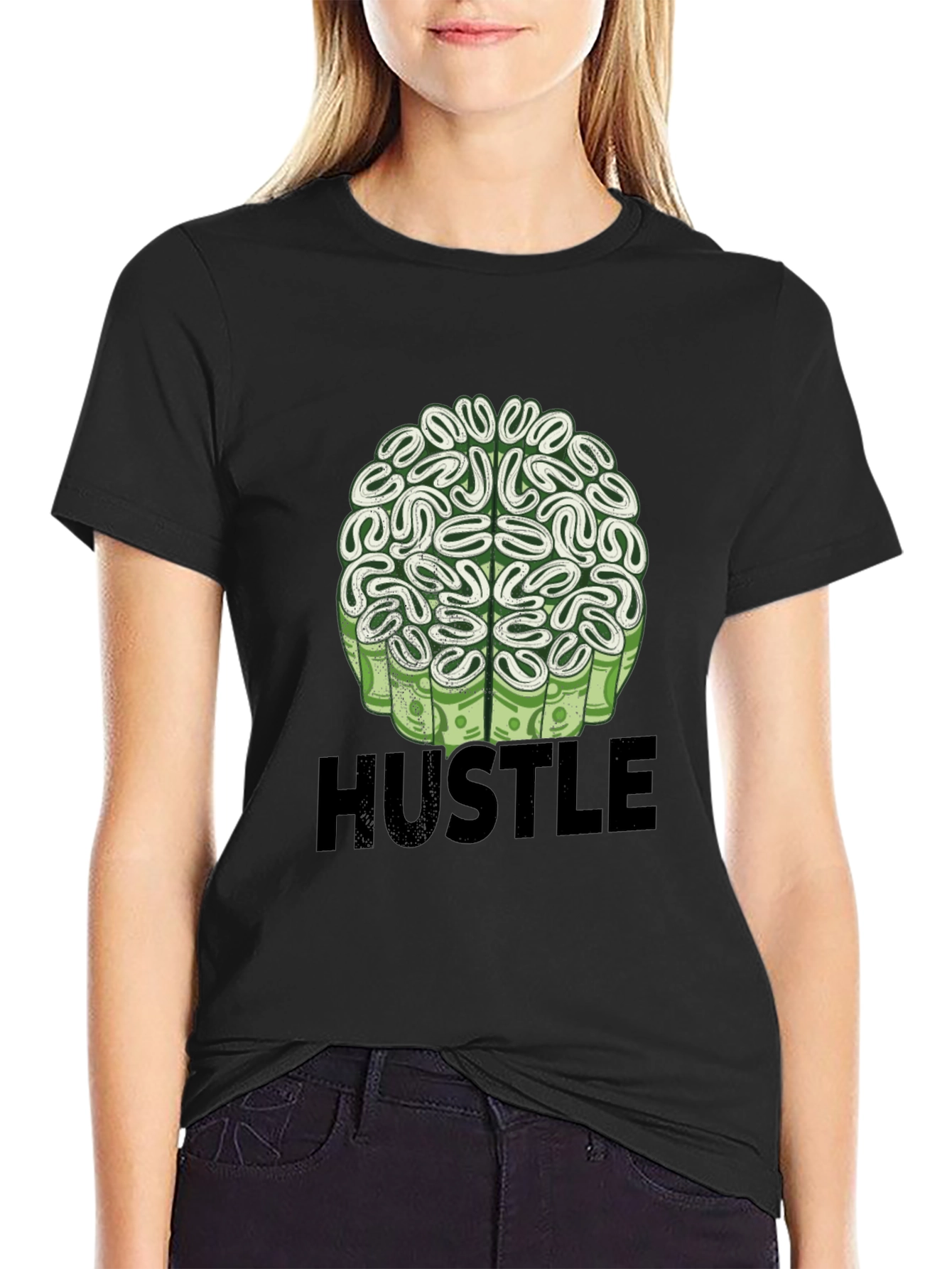 Hustle Brain Black T-Shirt - Money on My Mind