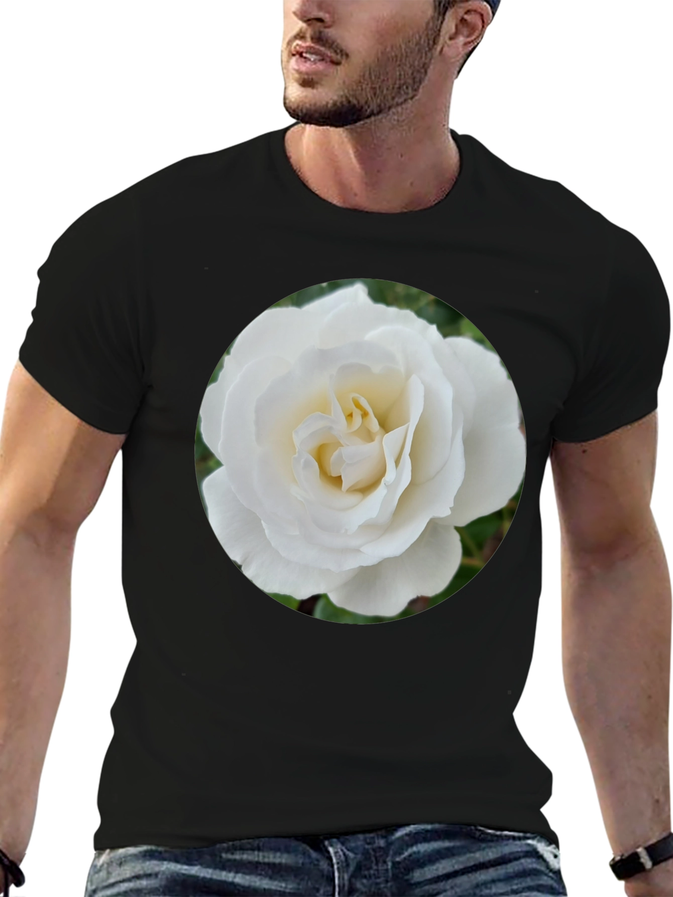 Rose Graphic Tee - Elegant Floral Design