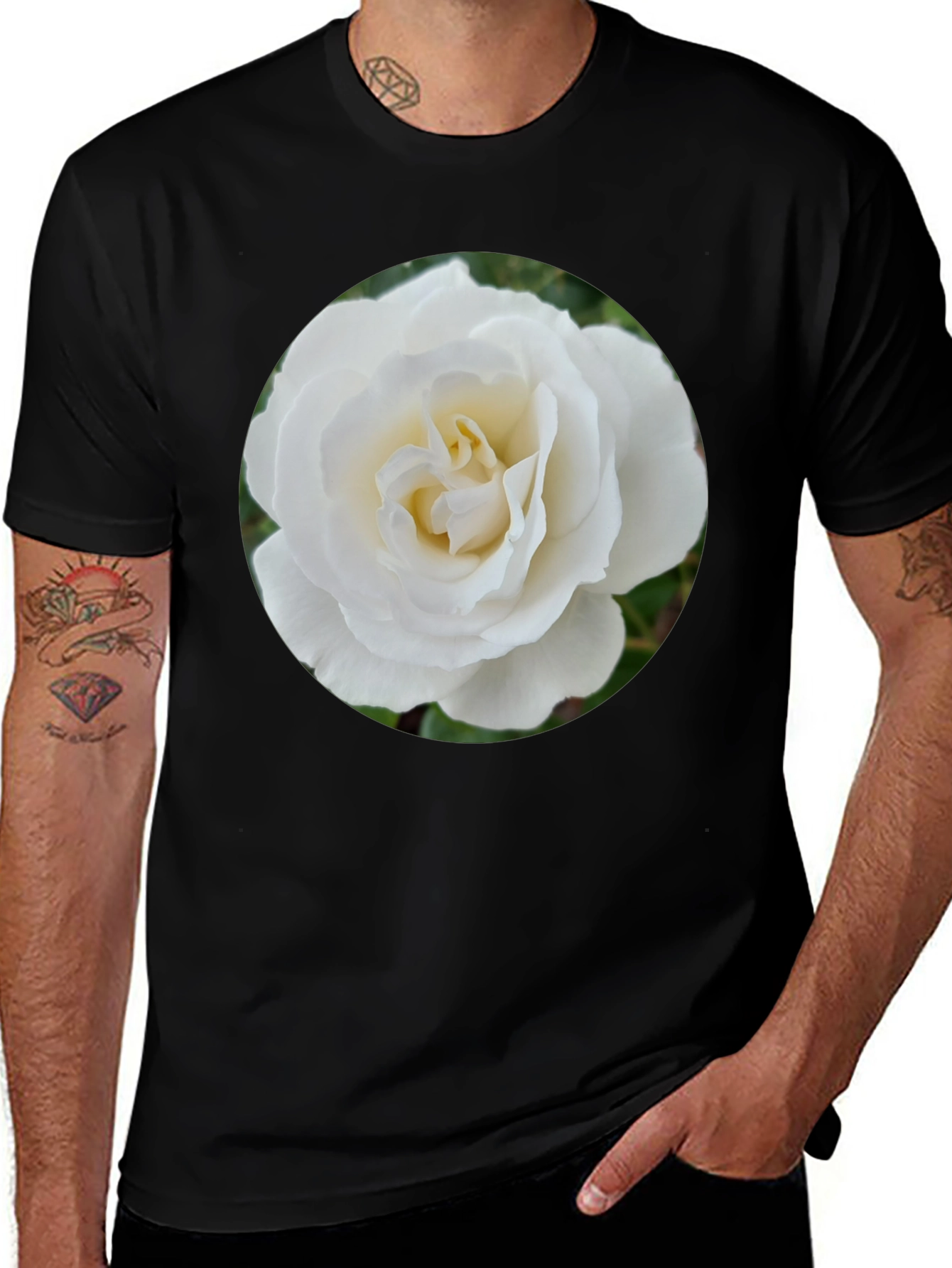 Rose Graphic Tee - Elegant Floral Design