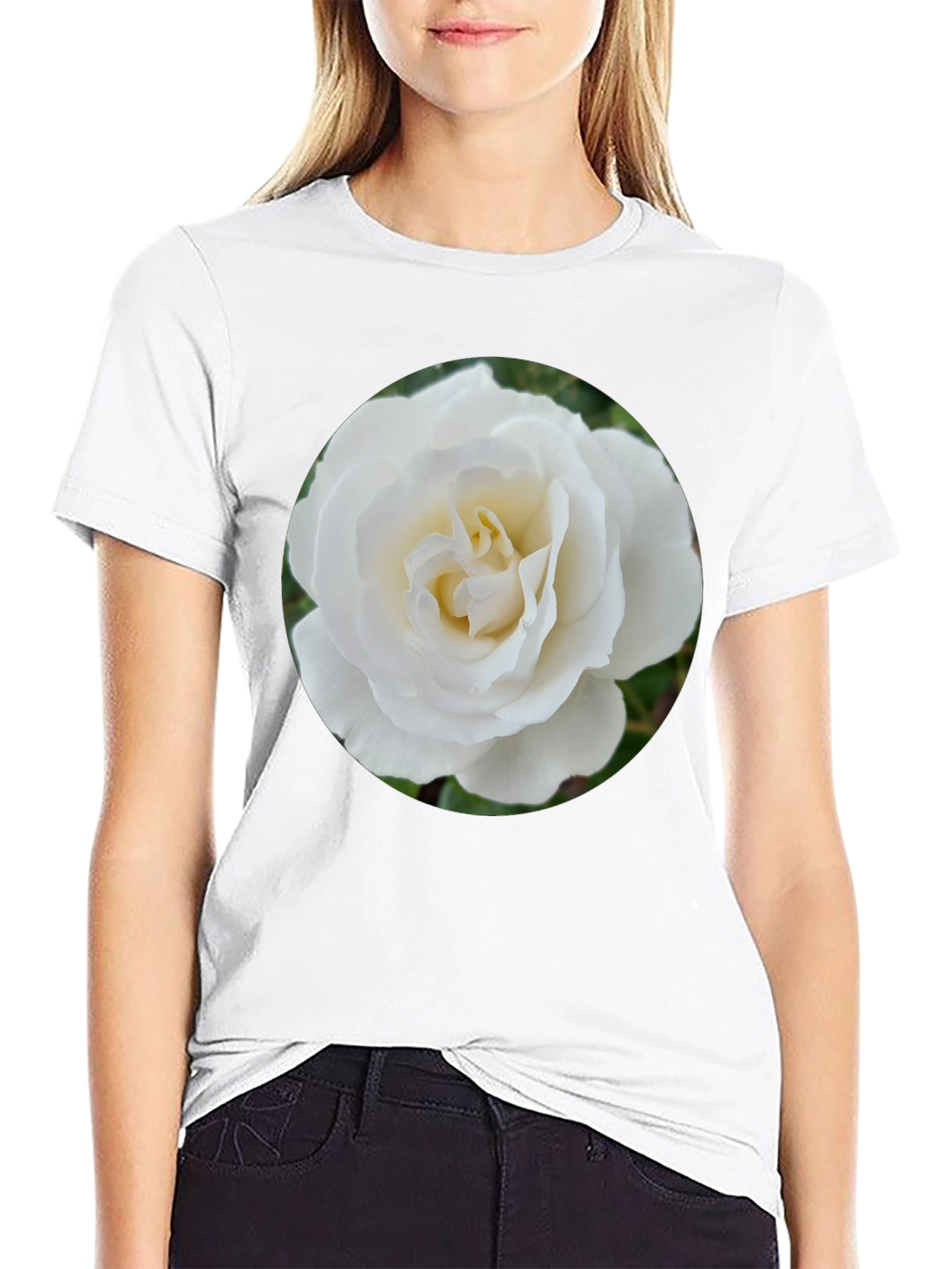 Rose Graphic Tee - Elegant Floral Design