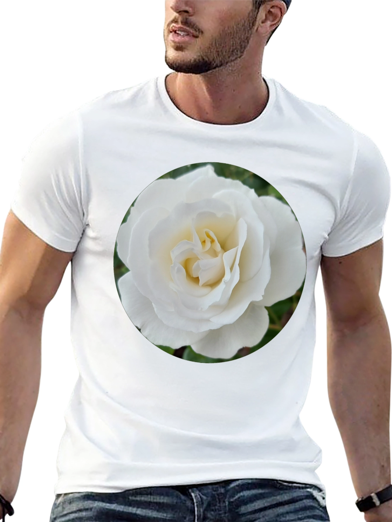 Rose Graphic Tee - Elegant Floral Design