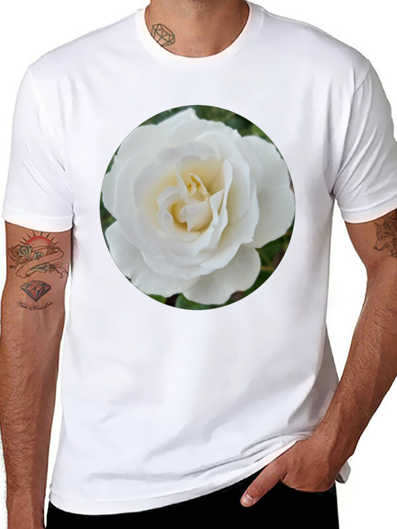 Rose Graphic Tee - Elegant Floral Design