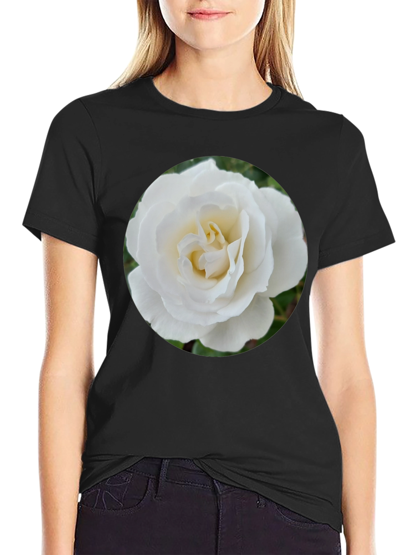 Rose Graphic Tee - Elegant Floral Design