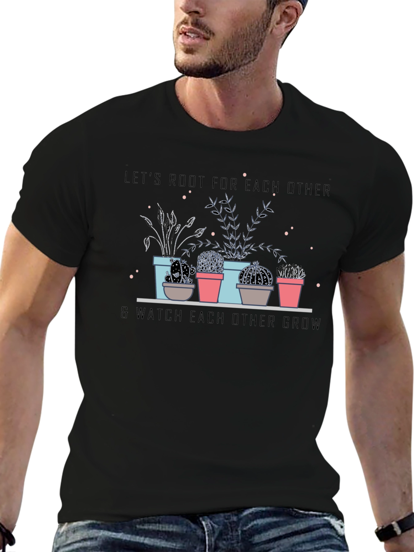 Lets Root For Each Other Black T-Shirt
