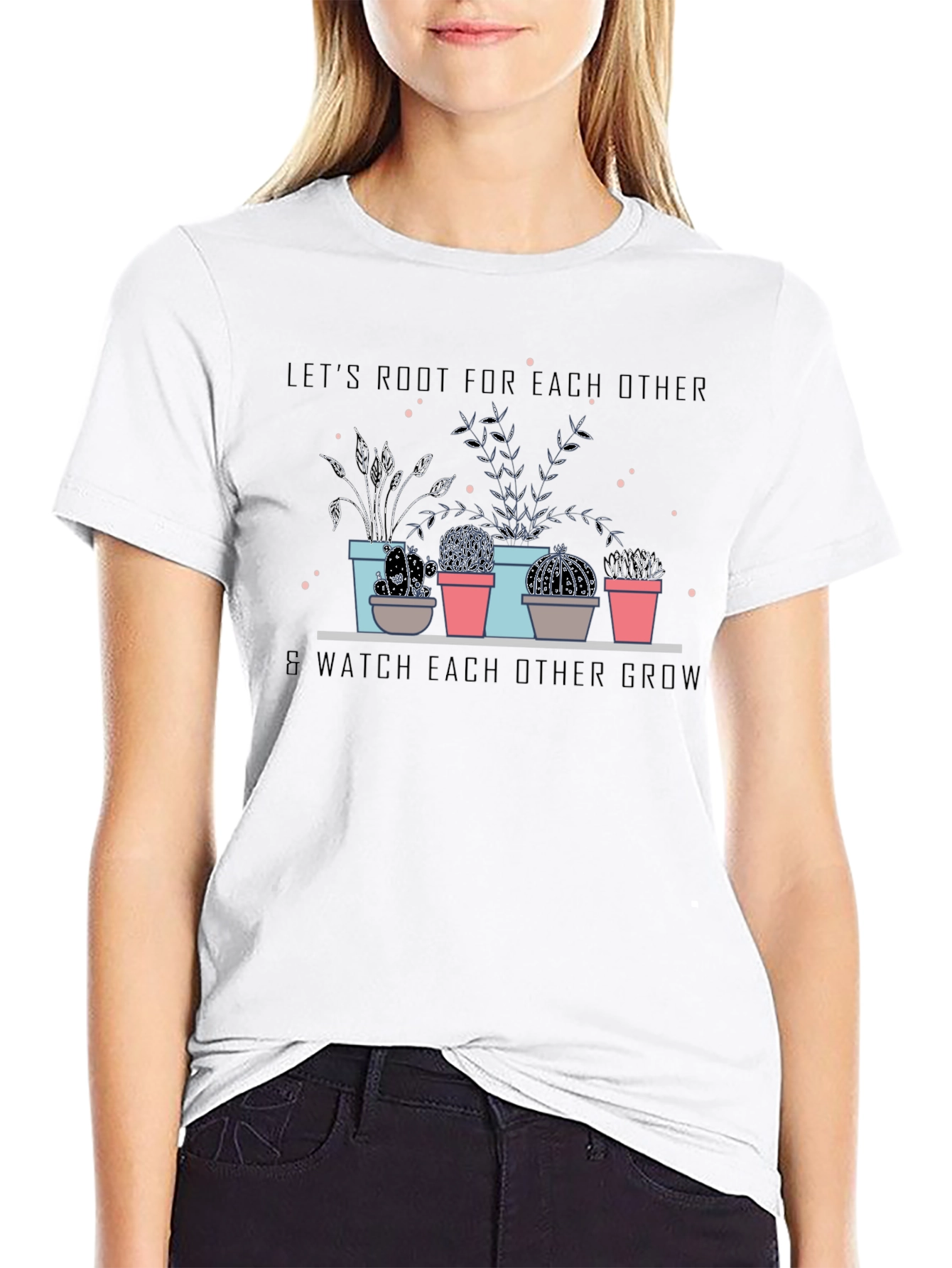 Lets Root For Each Other Black T-Shirt