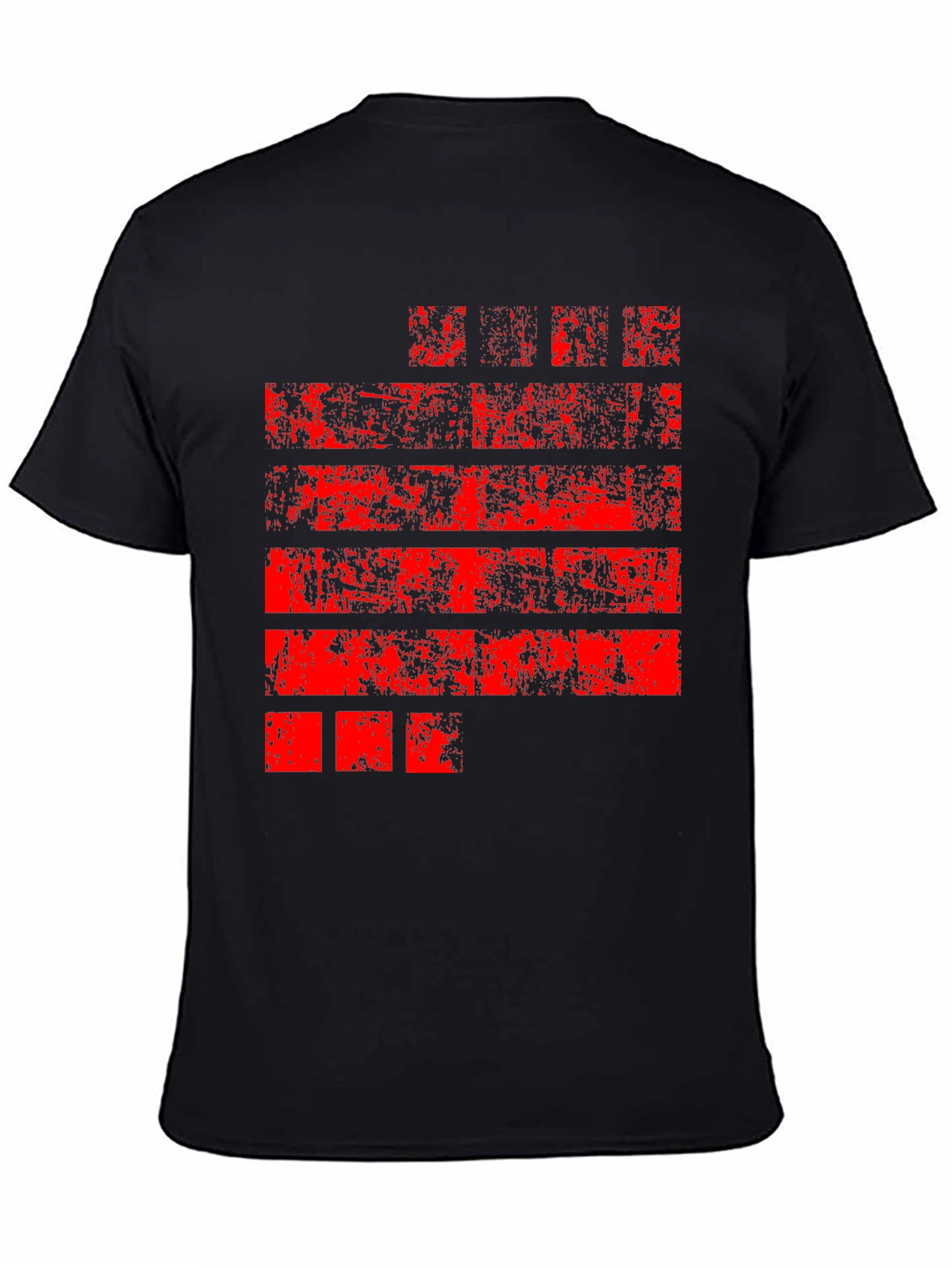 Distressed Red Graphic Black T-Shirt