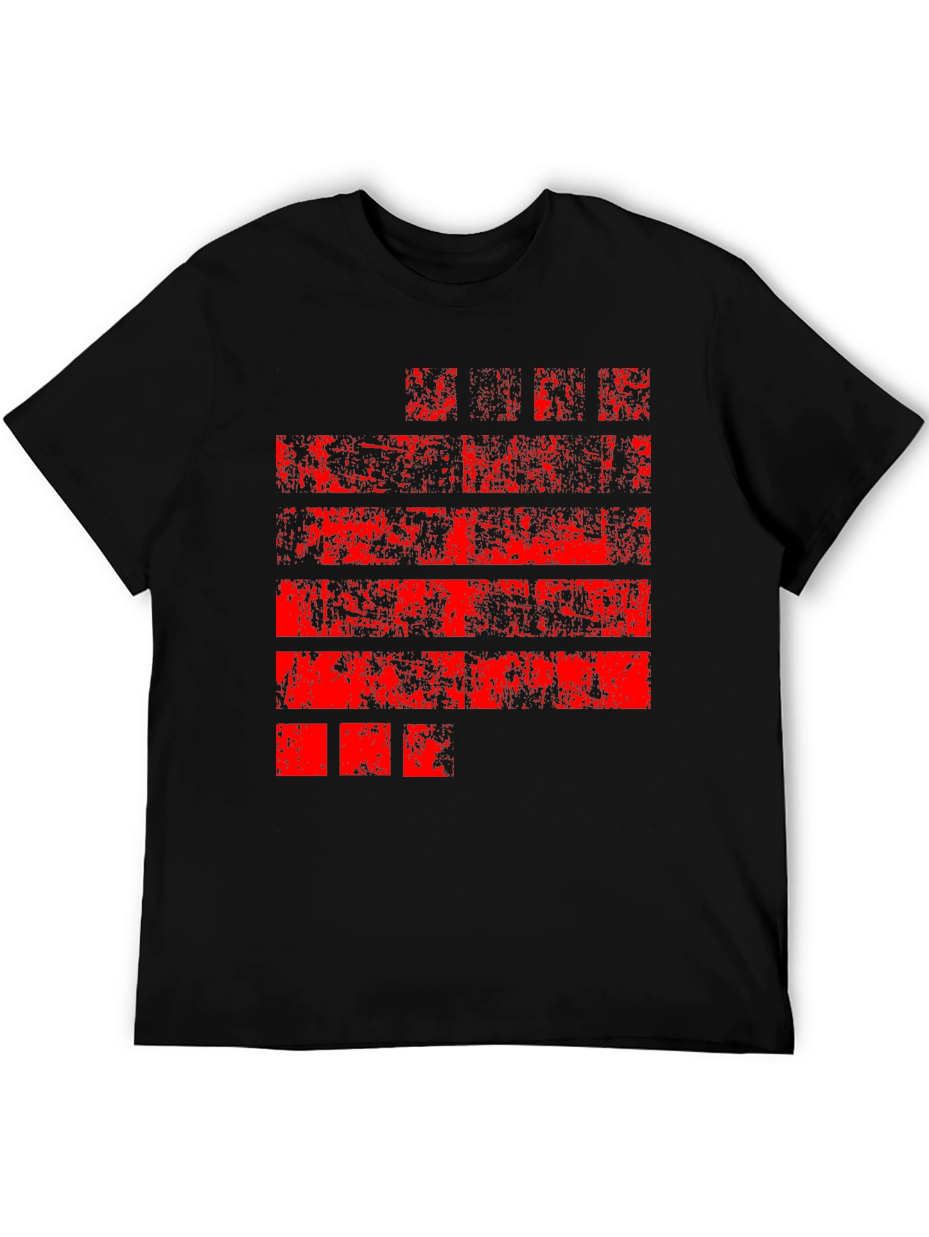 Distressed Red Graphic Black T-Shirt