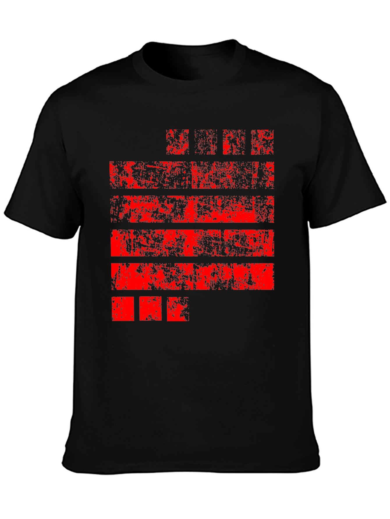 Distressed Red Graphic Black T-Shirt