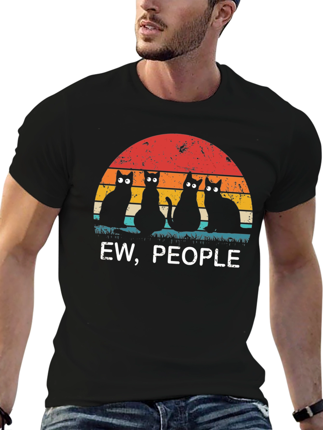 Ew People Black Cat Graphic Tee