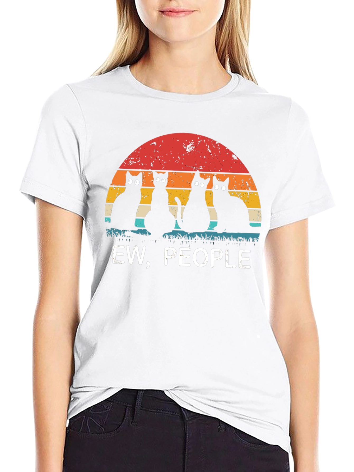 Ew People Black Cat Graphic Tee