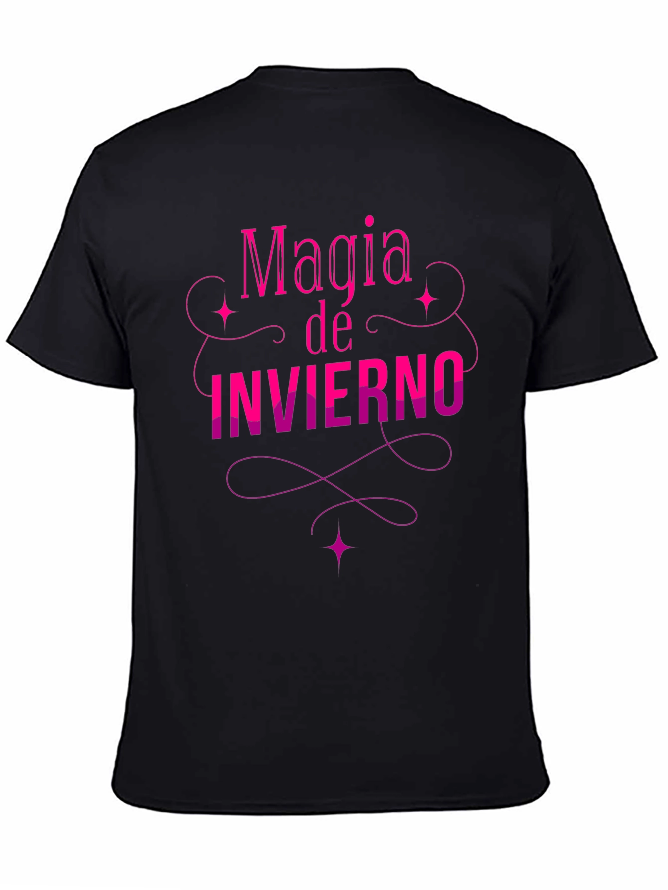 Magia de Invierno Graphic Tee - Stylish Black T-Shirt