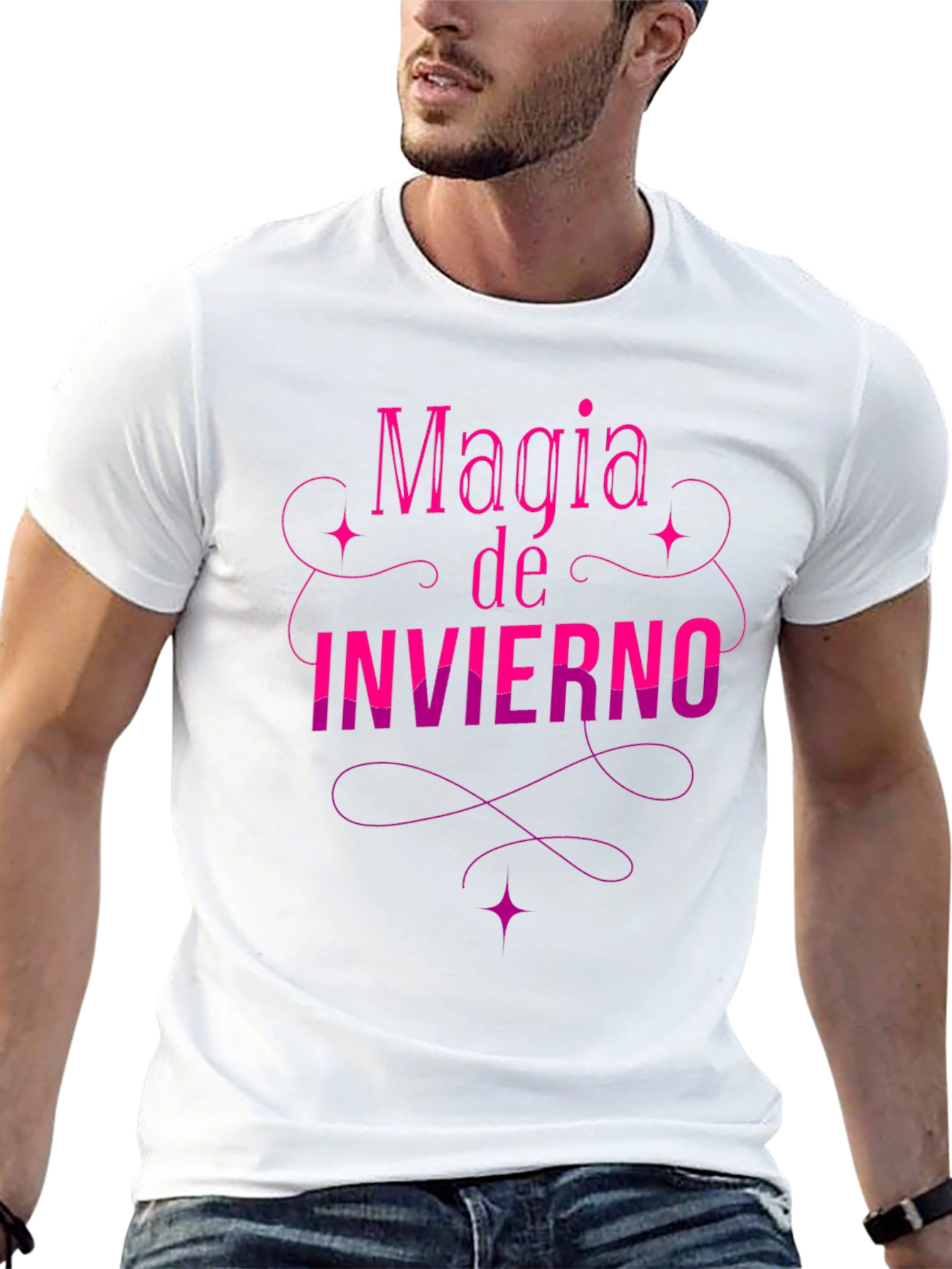 Magia de Invierno Graphic Tee - Stylish Black T-Shirt