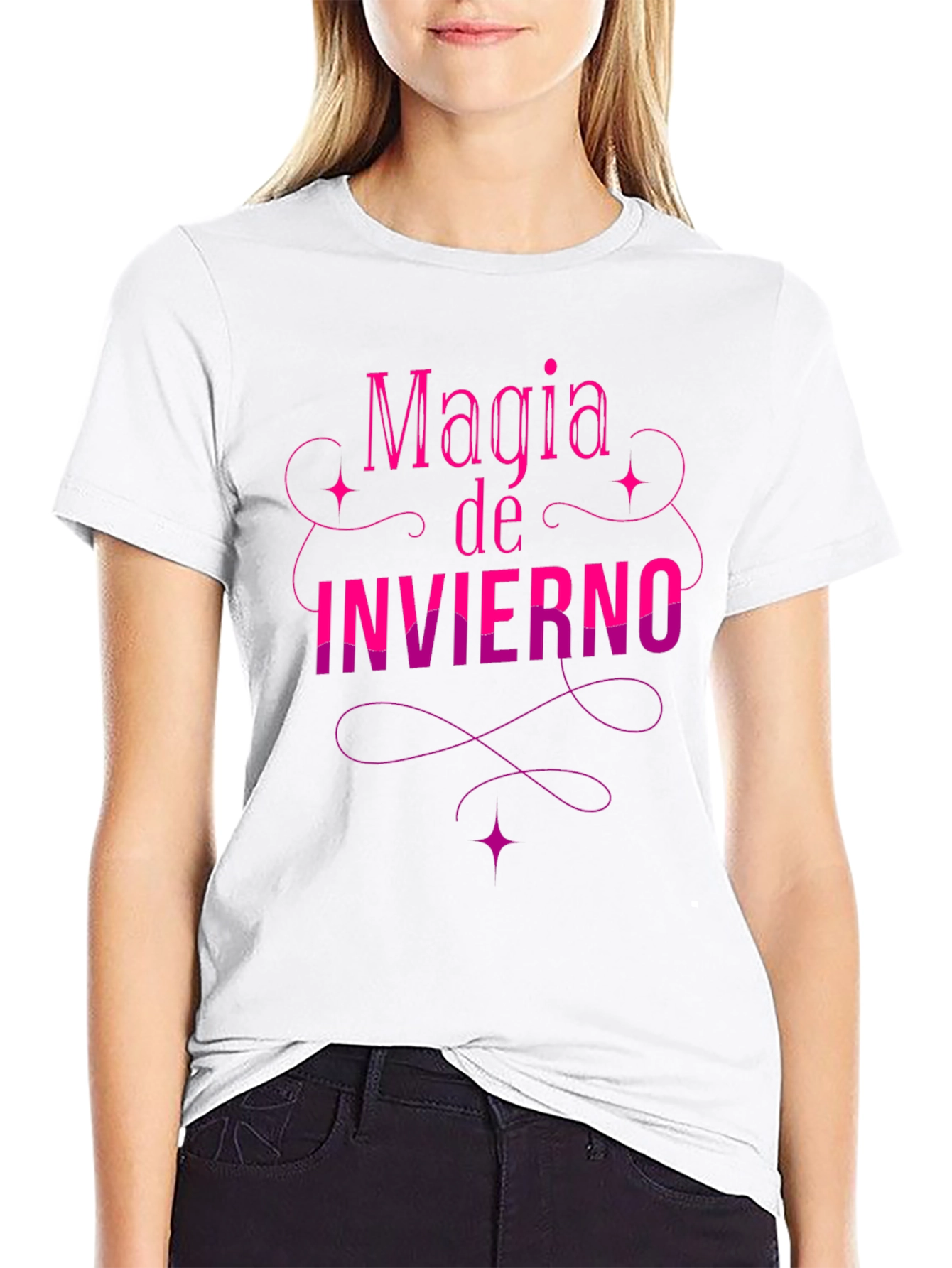Magia de Invierno Graphic Tee - Stylish Black T-Shirt