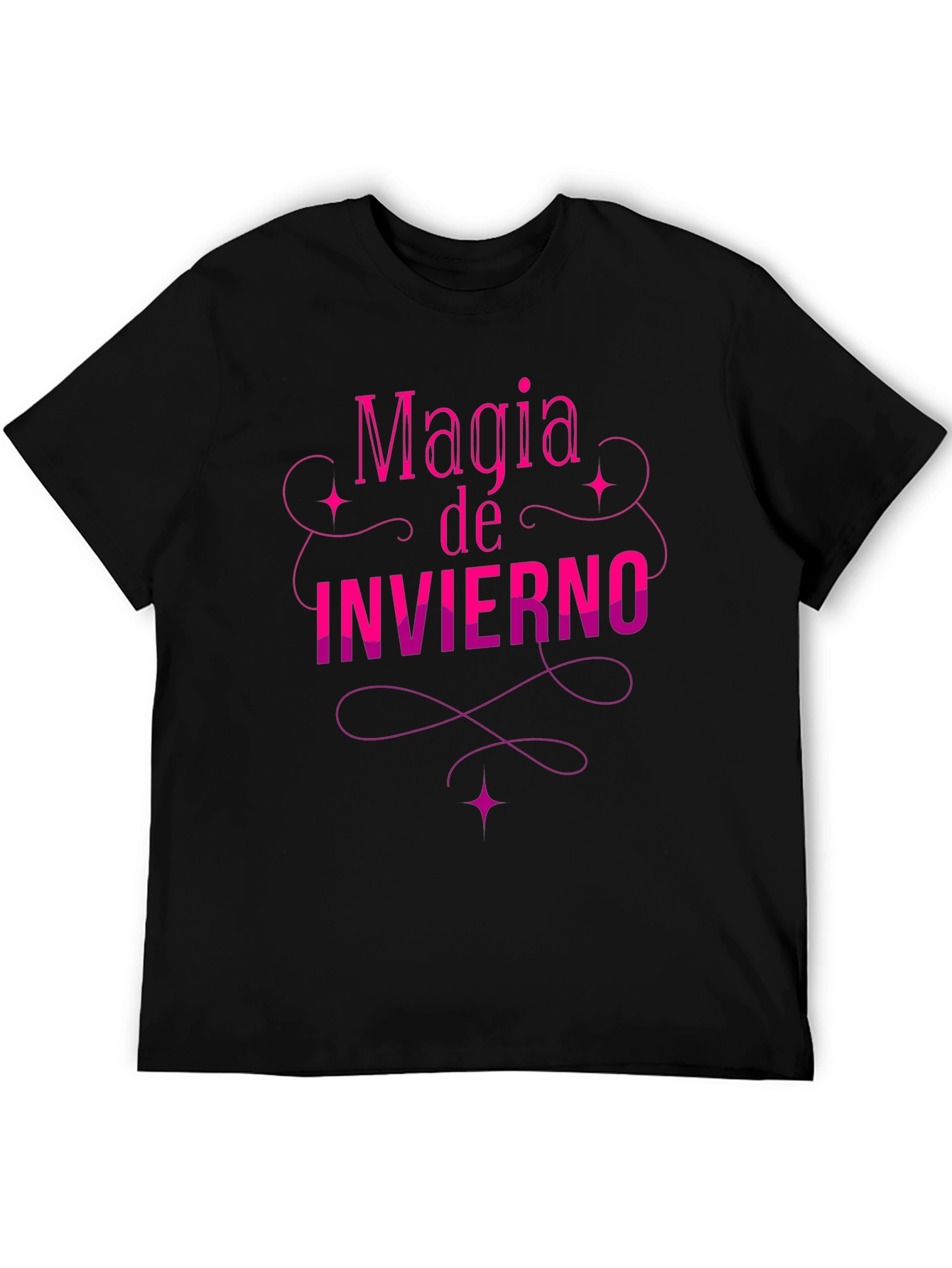 Magia de Invierno Graphic Tee - Stylish Black T-Shirt