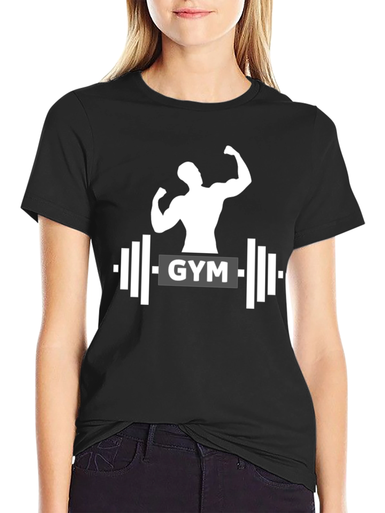 Gym Muscle Tee - Black Fitness T-Shirt