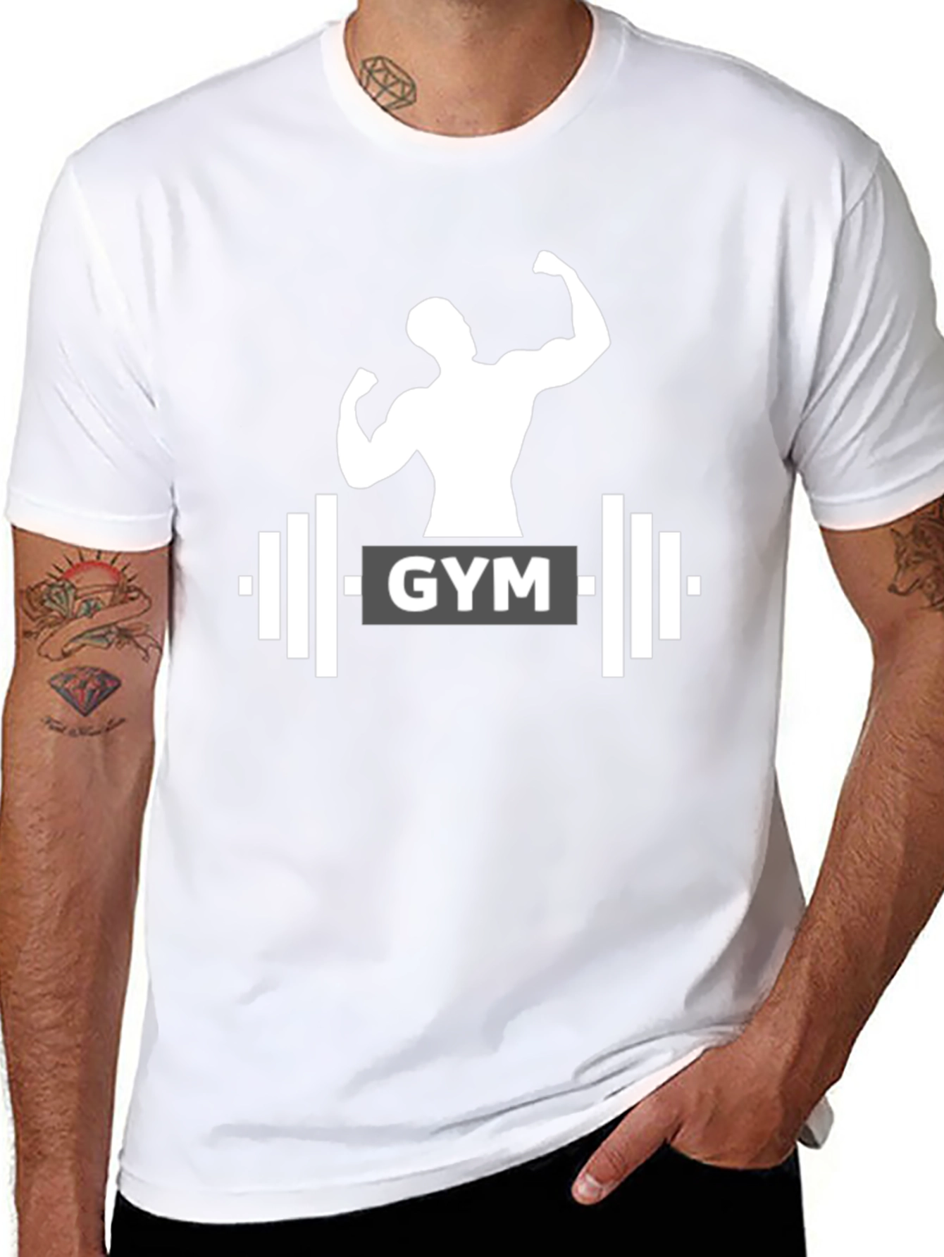 Gym Muscle Tee - Black Fitness T-Shirt