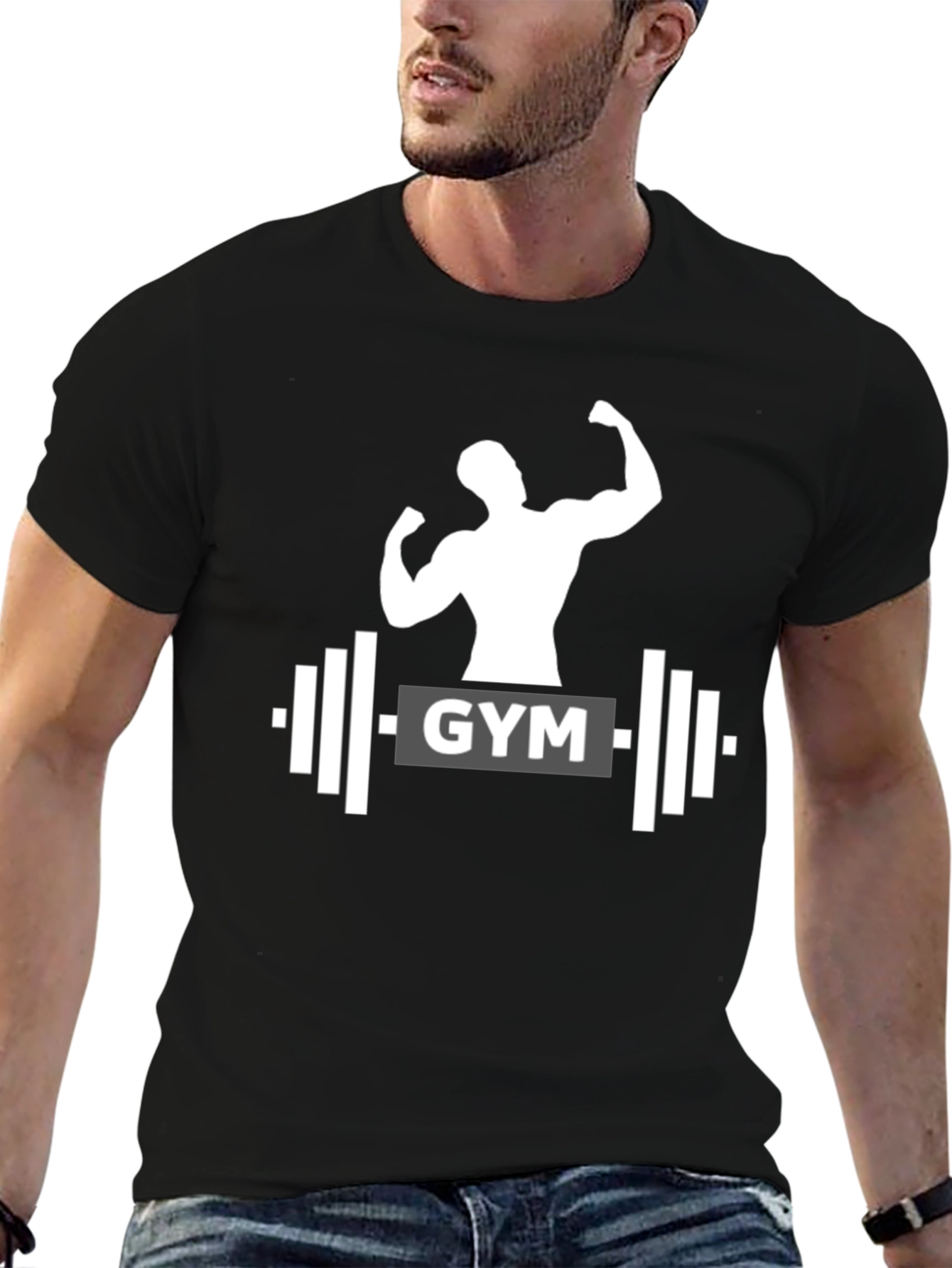 Gym Muscle Tee - Black Fitness T-Shirt