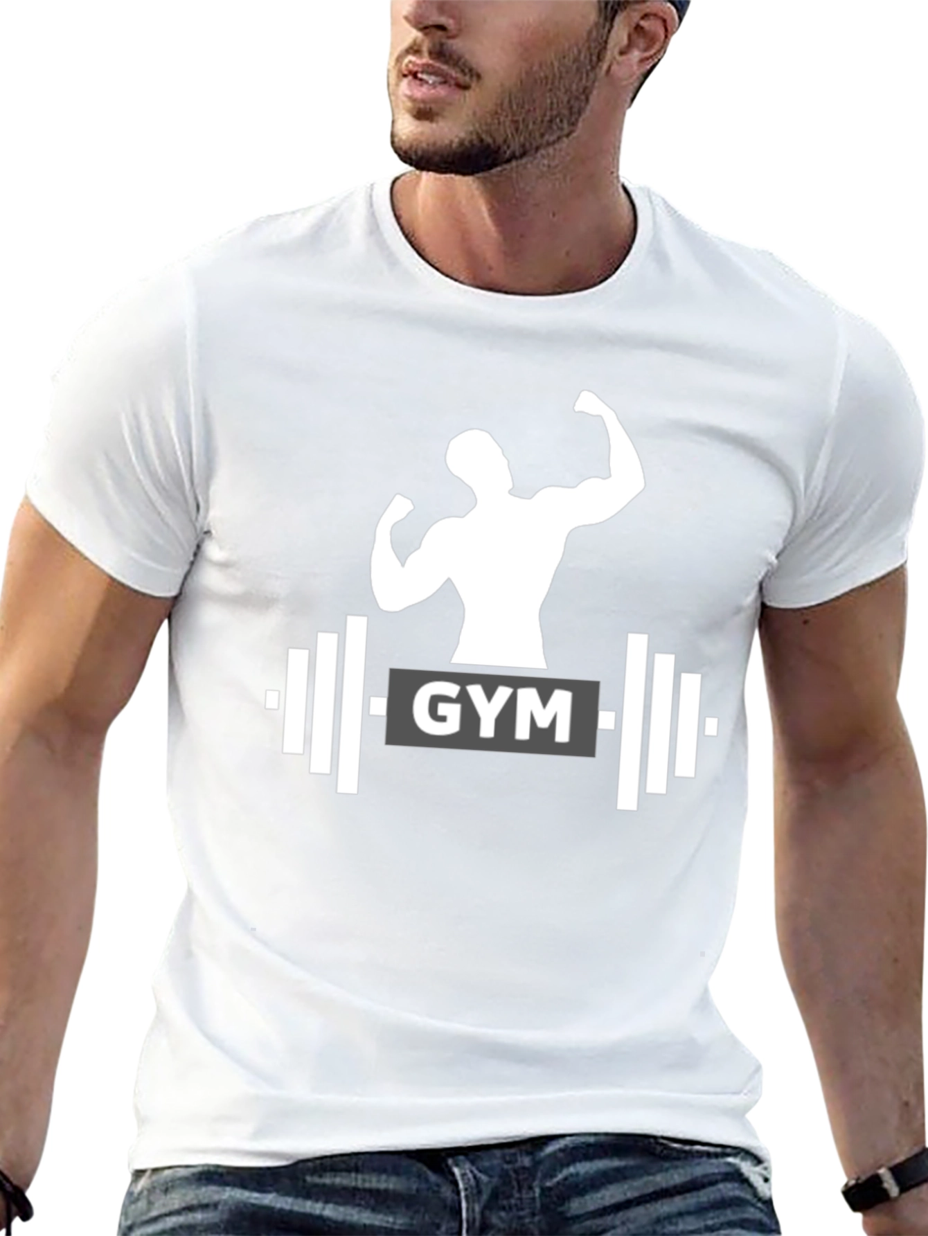 Gym Muscle Tee - Black Fitness T-Shirt