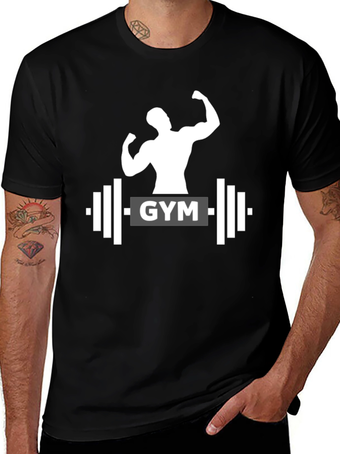 Gym Muscle Tee - Black Fitness T-Shirt