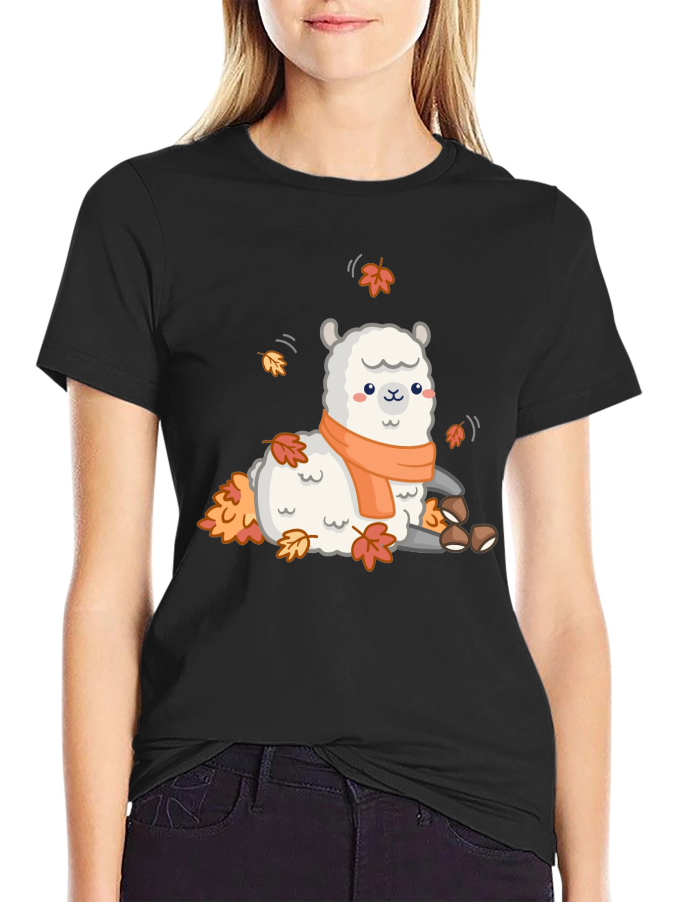Cute Fall Llama T-Shirt - Autumn Vibes