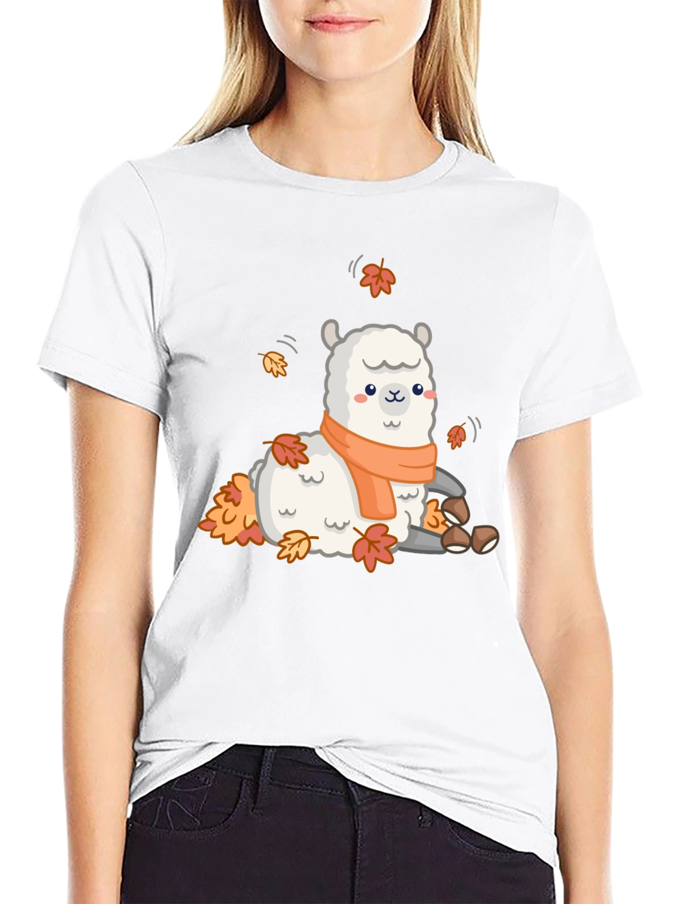 Cute Fall Llama T-Shirt - Autumn Vibes