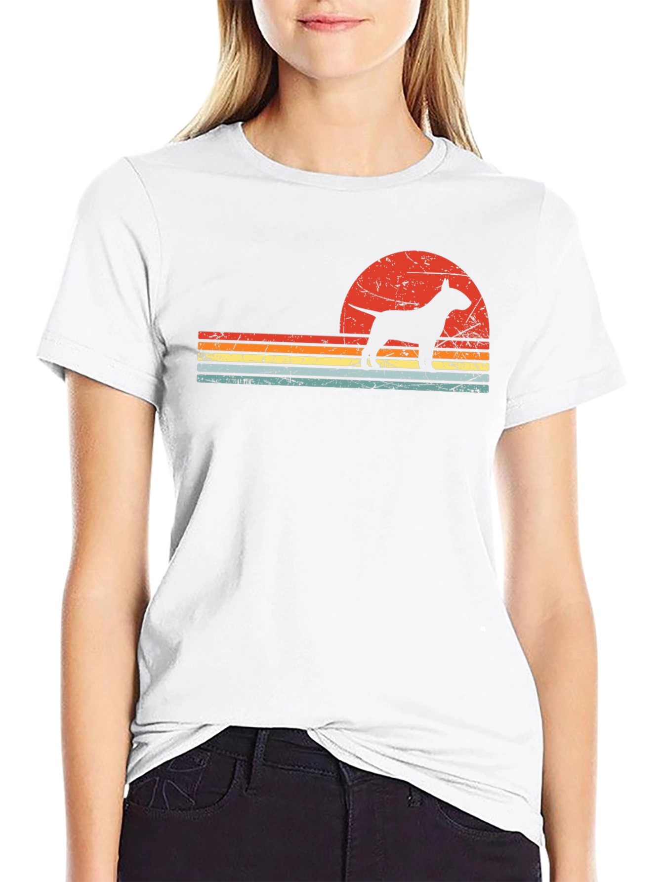Retro Bull Terrier Sunset T-Shirt