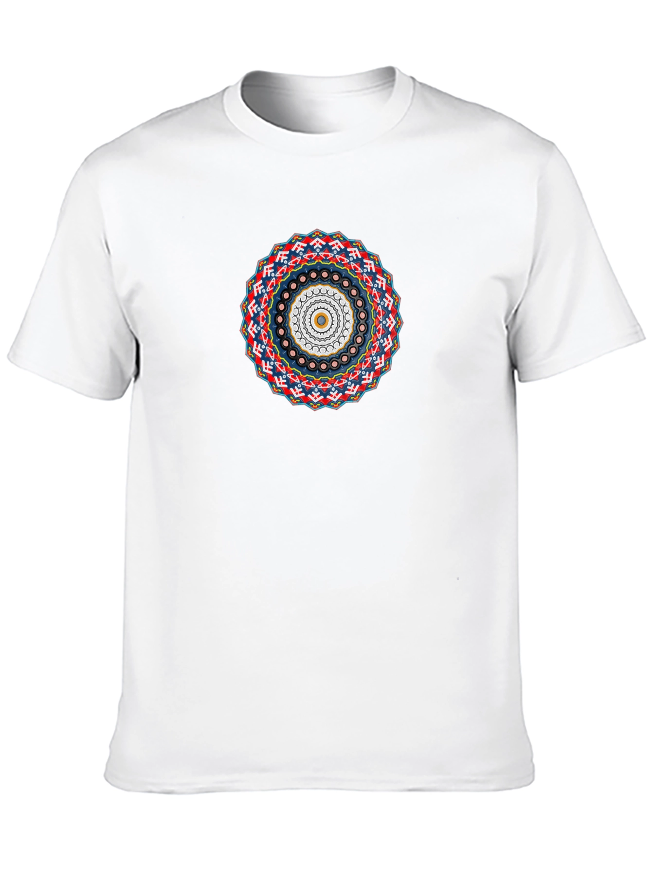 Geometric Mandala Print Black T-Shirt