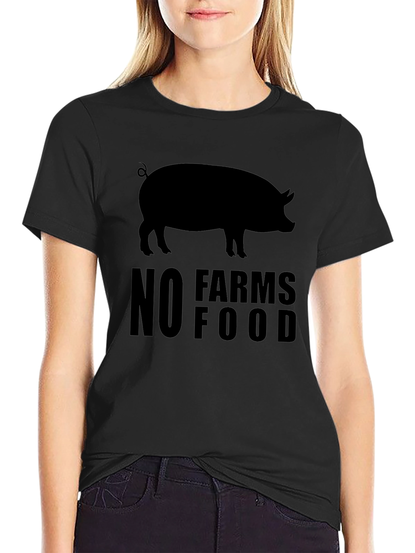 No Farms No Food Pig T-Shirt